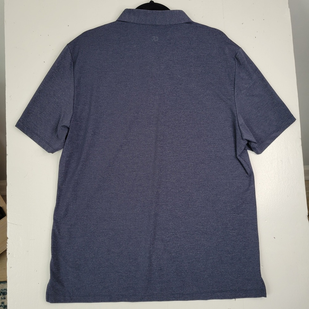 7 Diamonds Dawn Patrol Seamless Polo Men Large Navy Blue Stripe Performance Golf - Picture 11 of 13